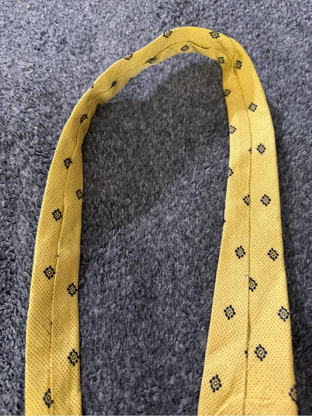 Land’s End Yellow with a Blue Geometric Pattern